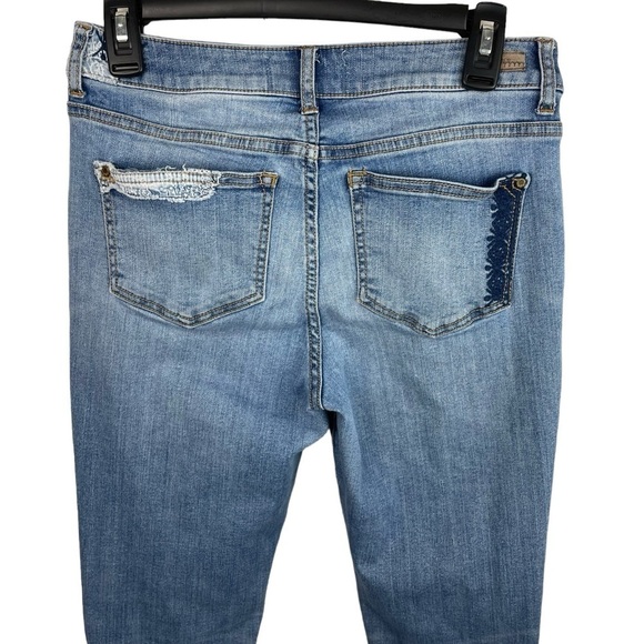 Sundance | Magnolia Patchwork Embroidered Raw Hem Jeans - Picture 6 of 10